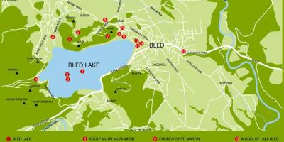નકશો સ્લોવેનિયા દર્શાવે lake bled